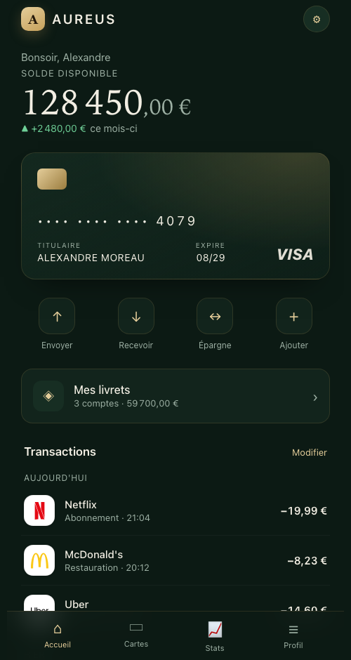 Aperçu de l'application Xaurelus
